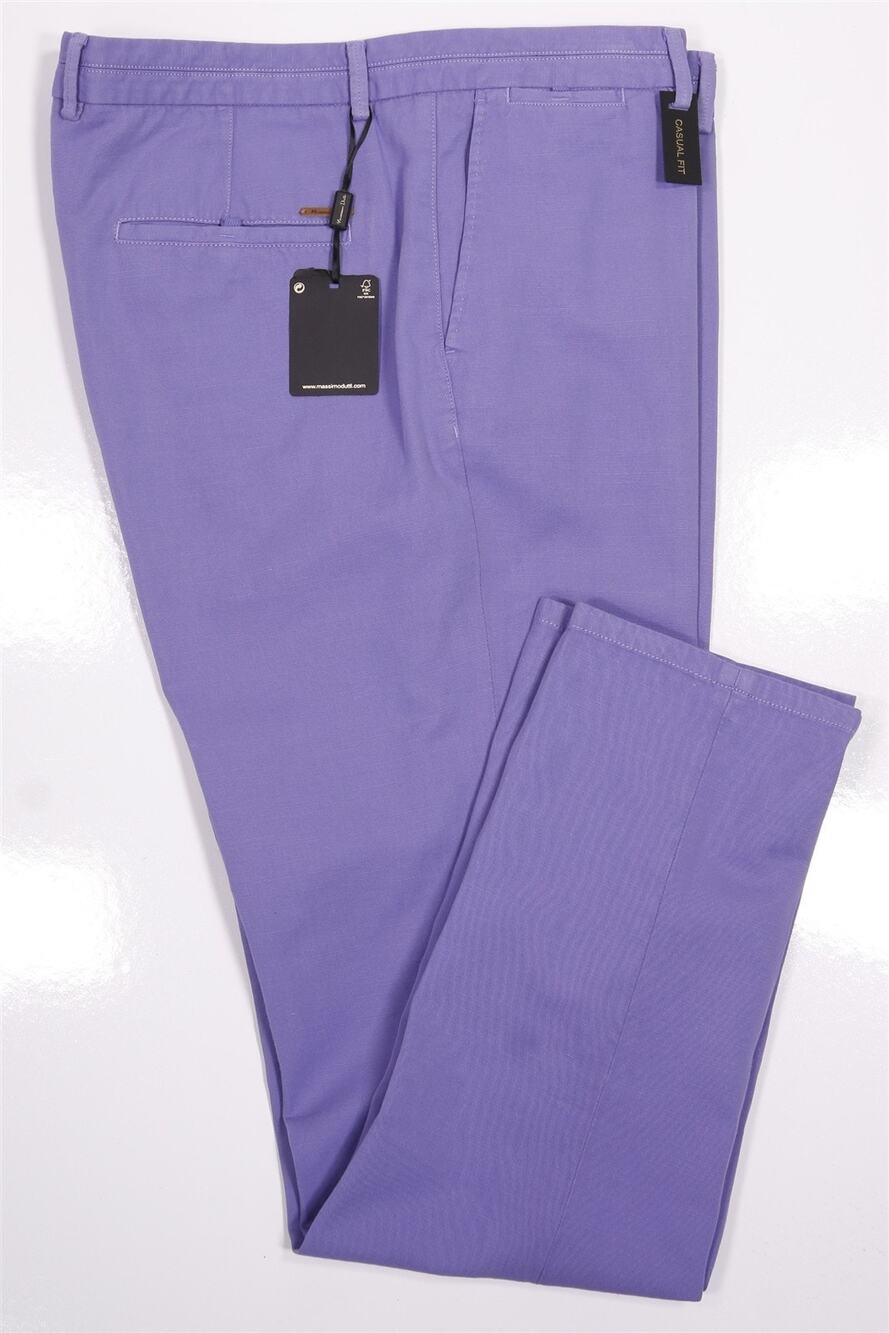 Massimo Dutti Light Purple Cotton Linen Casual Fit Chino Pants 38x34 NWT